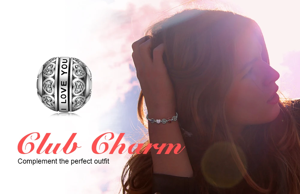 

JewelryPalace Love You 925 Sterling Silver Beads Charms Silver 925 Original For Bracelet Silver 925 original Bead Jewelry Making