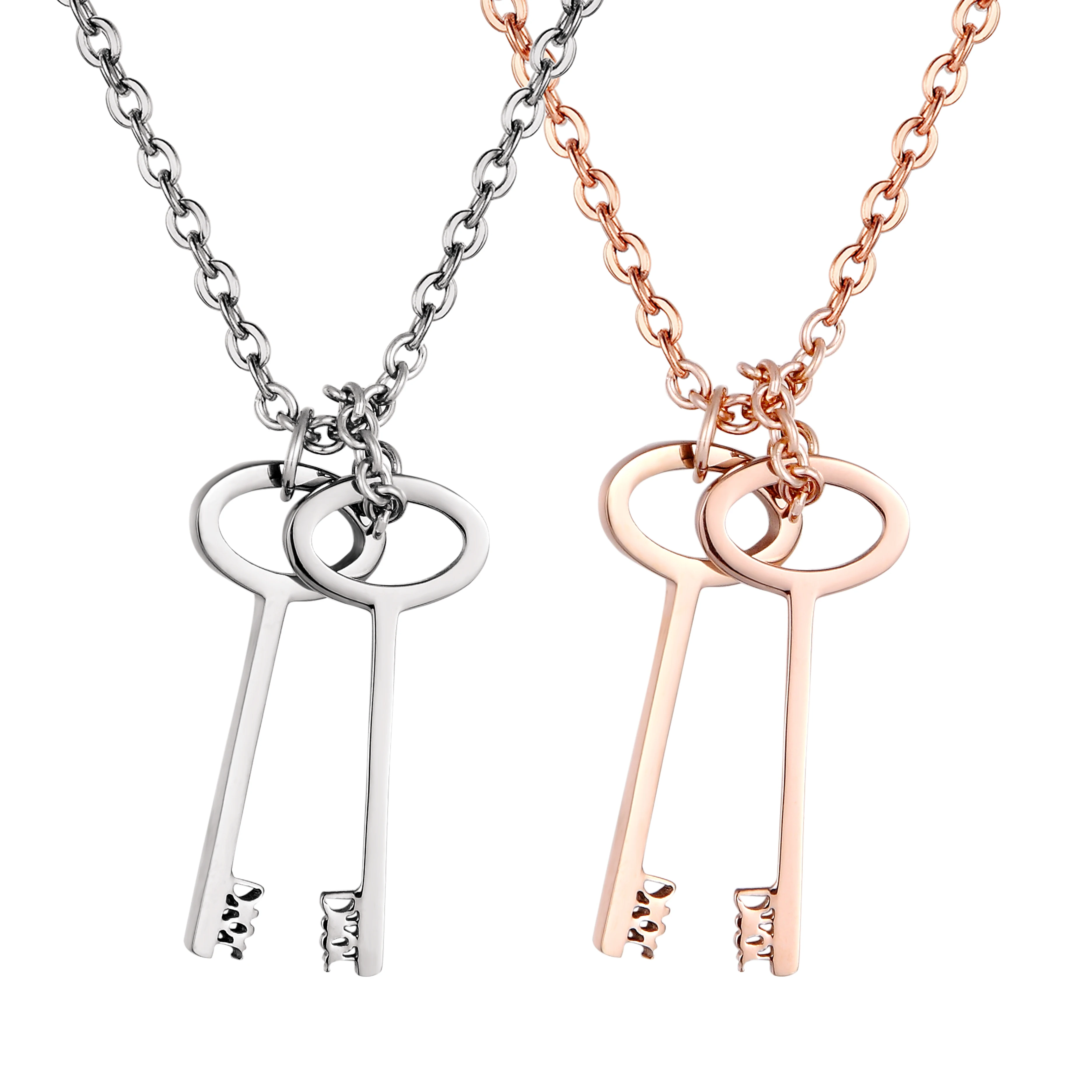 Женская пара ожерелье из нержавеющей стали модный ключ подвеска кость цепь День