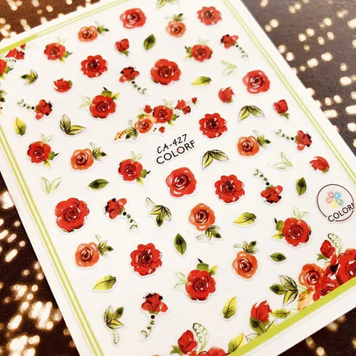 Наклейки для ногтей розовые красные CA-462 стикеры 3d на ногти nail art | Красота и