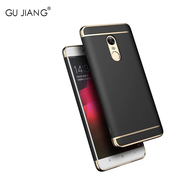 GU JIANG Brand Luxury Full Cover Slight Matte Protector Case for Xiaomi Mi Redmi Note 4X (3G RAM 32G ROM) Plating Shell |