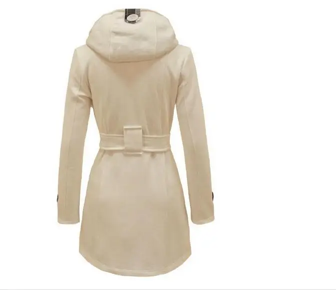 

6-color S-2XL Korean Women Overcoat Coat European And American Fashion Hooded Windbreaker Jacket double-breasted Long Coat