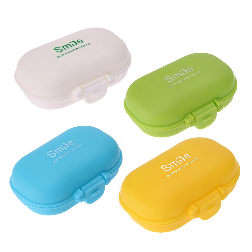 4 слота портативный чехол для таблеток лекарство ногтей Стразы Прямоугольная