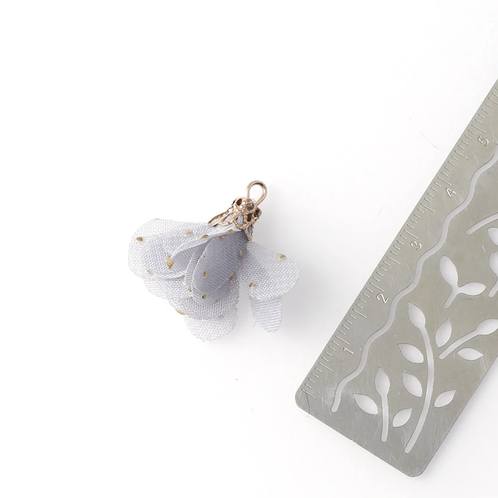 10 шт./компл. цветок Форма ткань Многослойные кисточкой DIY брелок Мобильный