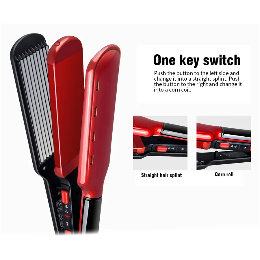 2 в 1 выпрямитель для волос и щипцы завивки Волнистые гофрированные плоские утюги