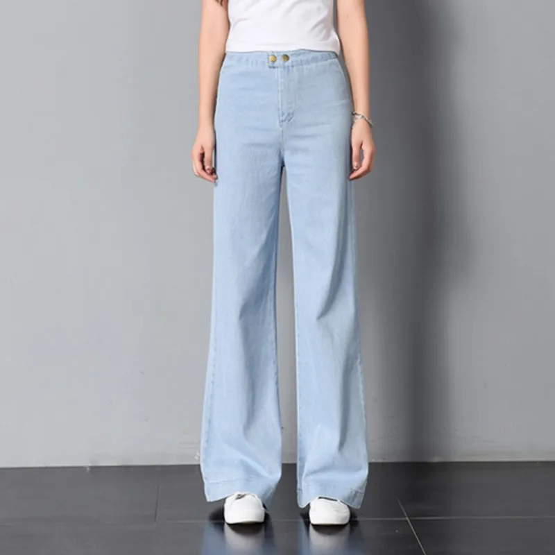 PLAMTEE Винтаж широкие брюки джинсы свободные промывают водой Высокая Талия