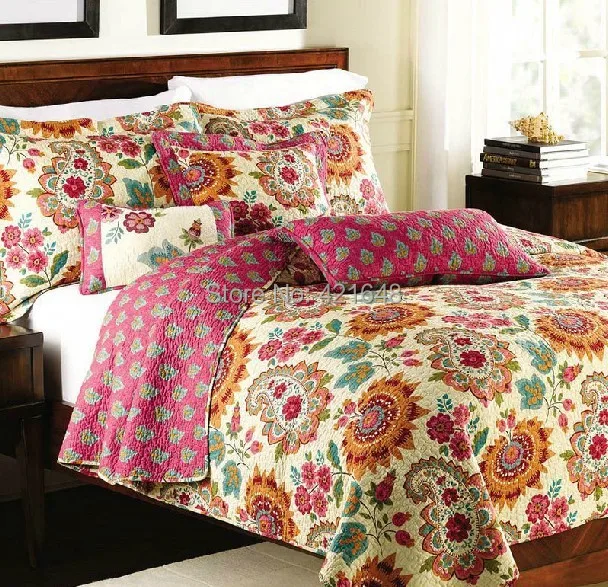 Бесплатная доставка американский кантри стиль 100% хлопок 3 шт Одеяло