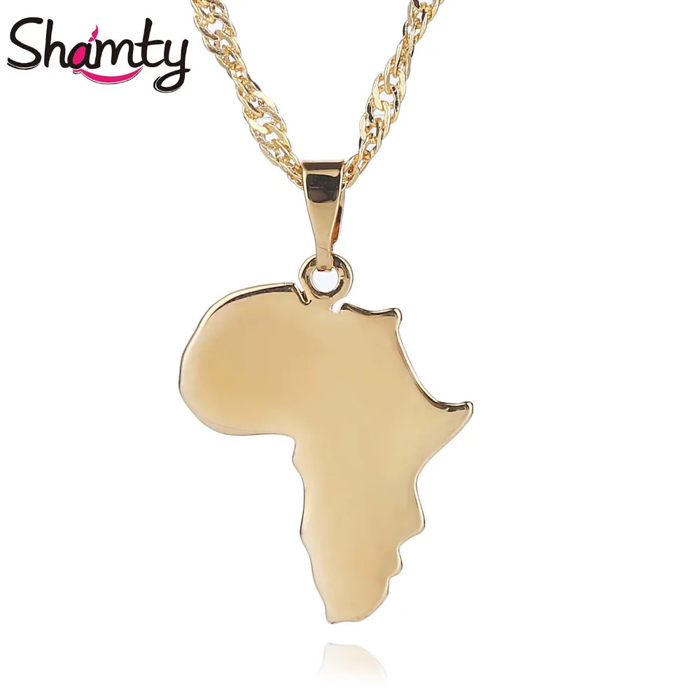 Shamty Африка Карта ожерелье кулон новый золотой цвет ювелирные изделия бренд