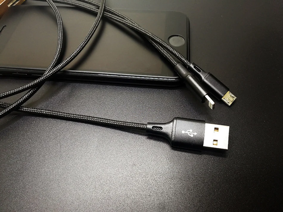 NOHON 2 в 1 USB B 8 контактный кабель для зарядки освещения для Iphone X 8 7 6 6S 5 XS MAX Micro USB для samsung S7 S6 huawei кабель зарядного устройства