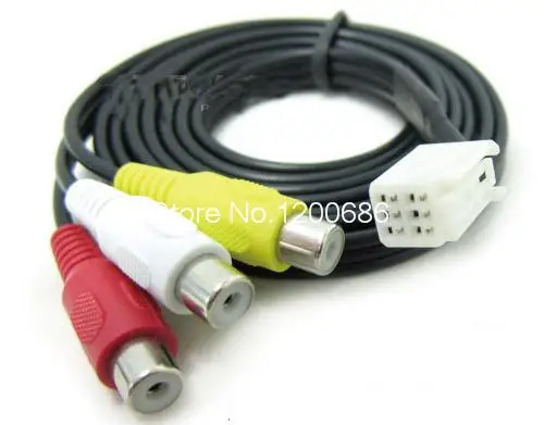 

Car 3RCA Cable Adapter For Toyota Audio Video Input Cable for Lexus Toyota 25CM