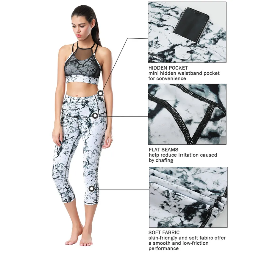 Брюки-Капри Dragon Fit для йоги спортивные облегающие брюки с высокой талией леггинсы