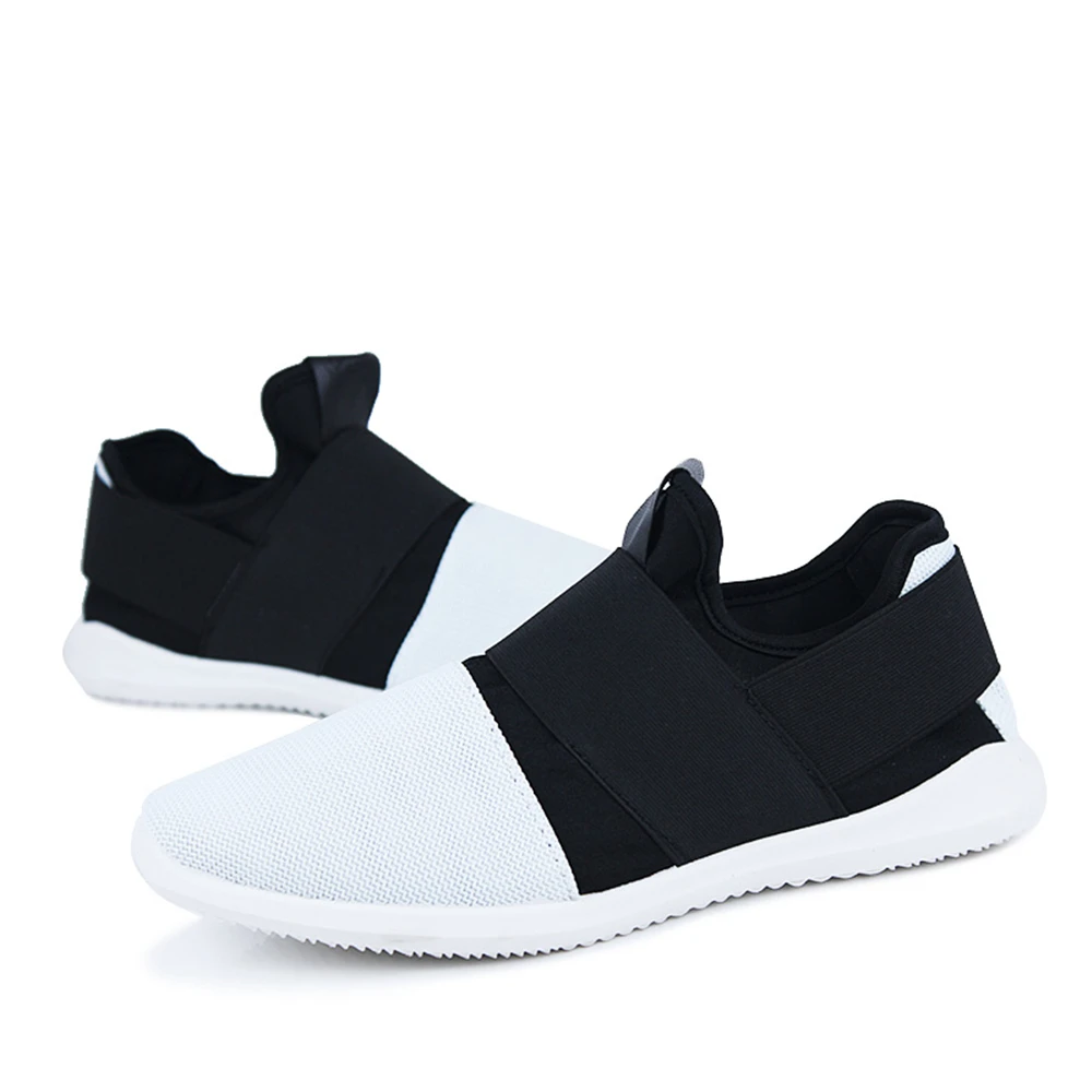 Cheap Air Mesh Fabric Mens Loafers Black White Color Cloth Patchwork Leisure Canvas Shoes for Mans Cool Walk | Обувь