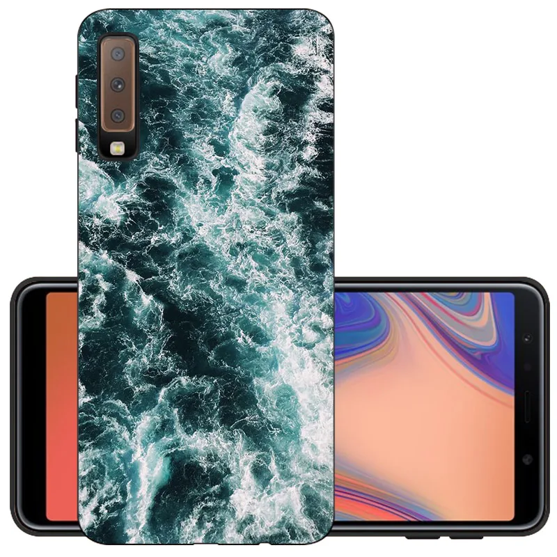 Чехол из ТПУ для Samsung A7 2018 матовый силиконовый чехол с принтом Galaxy A 7 A750 A750F