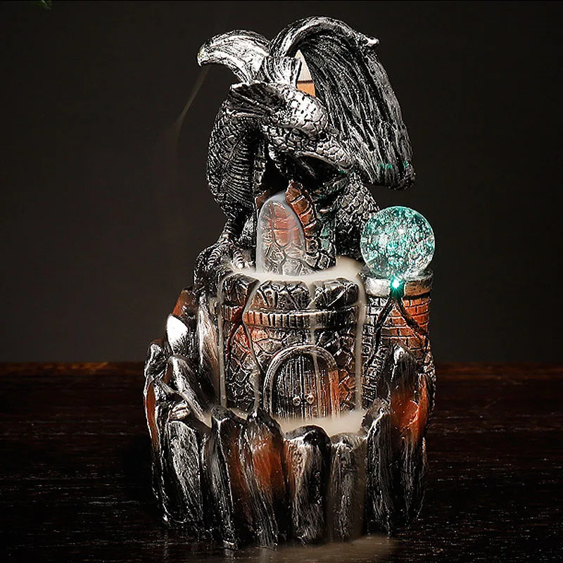 Полимерная декоративная горелка для благовоний в виде дракона со светодиодный