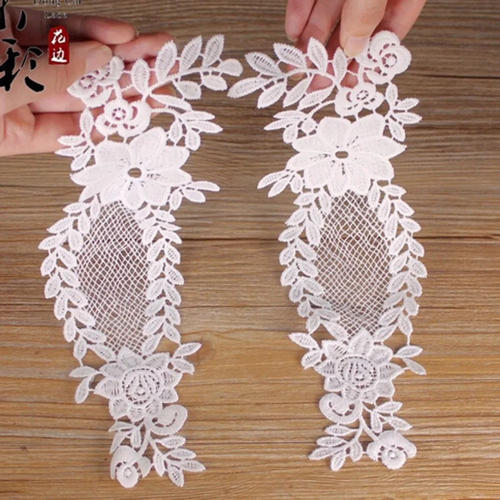 

(10 pcs/lot) White crocheted cotton silk Lace pieces-Sewing cloth paste-decorating lace