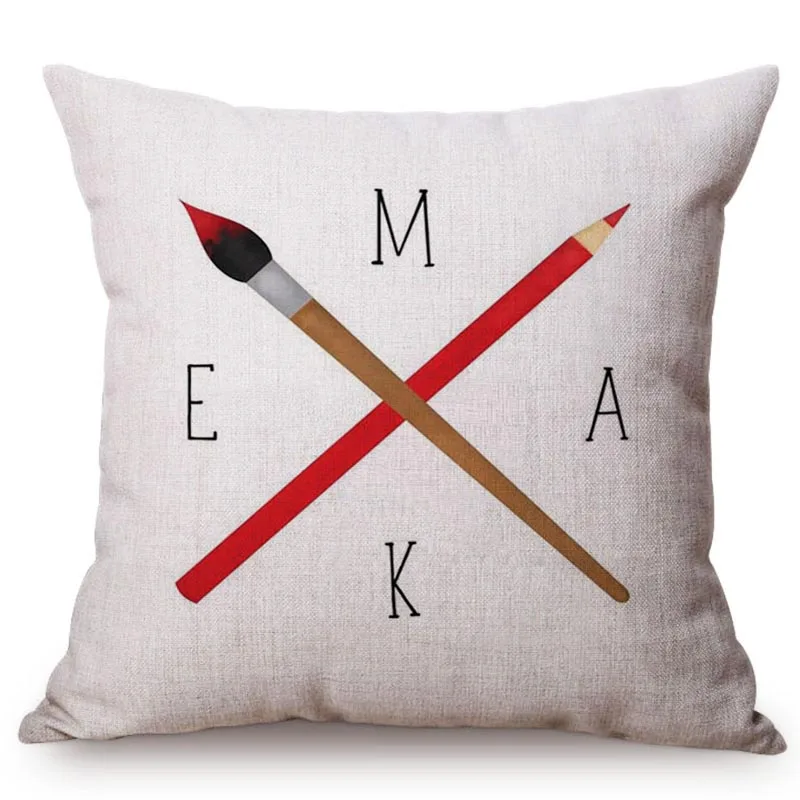 Навигация парусник стрела морская карта стиль подушка чехол хлопок лен Морской