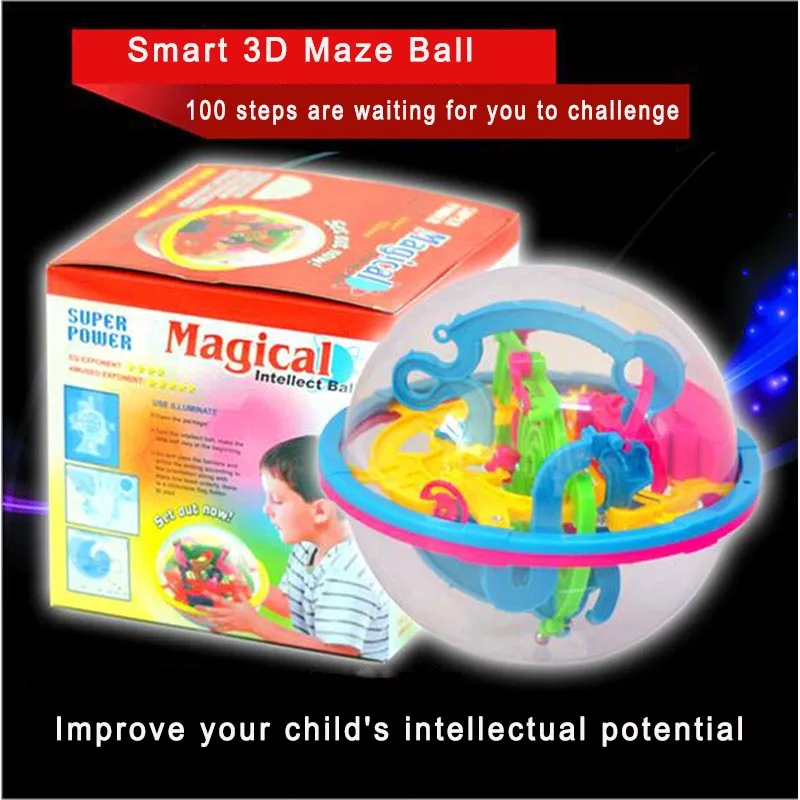 100 шагов 3D Магия интеллект Бал головоломки игры с мячом катящийся шар IQ баланс
