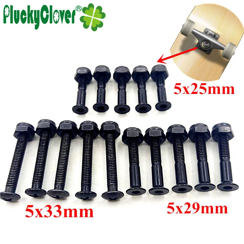 8pcs Skateboard Longboard Cruiser Screws Nuts 25mm 29mm 33mm