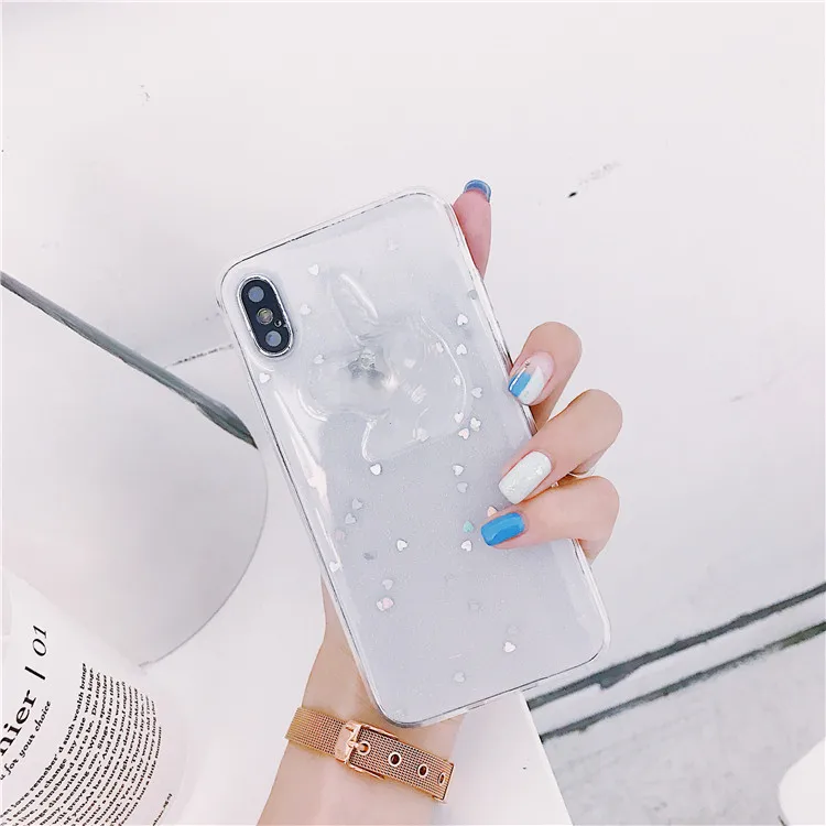 Wixcen корейский 3D чехол для телефона с блестками Iphone 8 прозрачный из ТПУ и животными