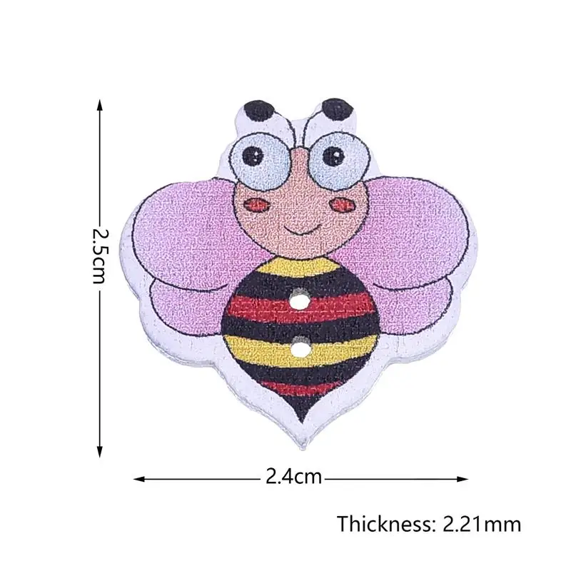 50 шт. Милая пчела деревянная пуговица аксессуары для шитья пуговицы одежды