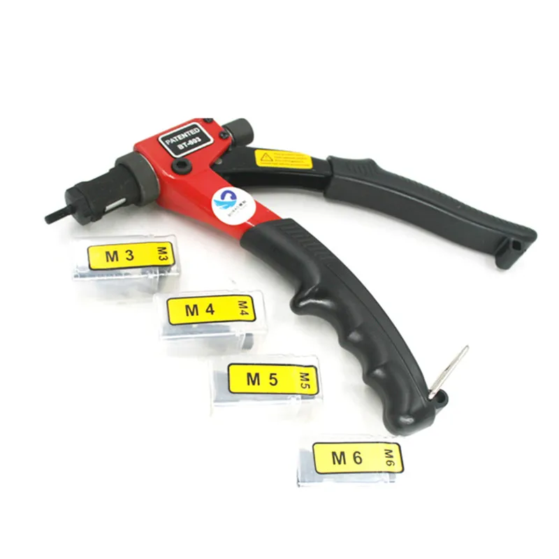 8'' Rivet Nut Gun Manual Riveter M3 M4 M5 M6 Tool Single Hand Operation Mandrels|Пистолет для заклепок| |