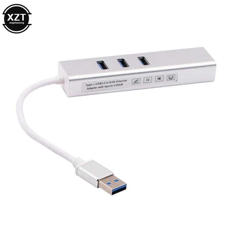 Сетевая карта Gigabit Ethernet RJ45 с 3 портами USB 2019 хаб разветвитель адаптер для ПК и