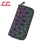 Кошелек Bao Женский, длинный, на молнии, с геометрическим узором, светящийся, для телефона и карт, 2021