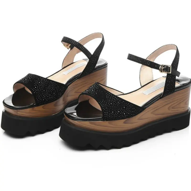 2017 Случайные кожа Коровы верхняя свиной лайнер женщин высокие клинья пятки