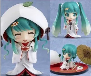 Аниме Фигурка Nendoroid VOCALOID 303# Снежная Мику клубника белое кимоно Ver 10 см Хацунэ Мику модель украшения игрушки