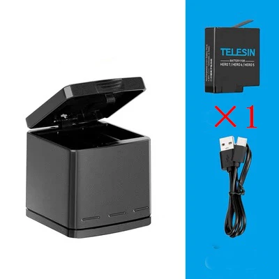 Standard Set B 3 способ зарядное устройство и USB батарея зарядки коробка для хранения type-C кабель для GoPro Hero 8 7 черный 6 5 Аксессуары для экшн-камеры - Цвет: Standard Set B