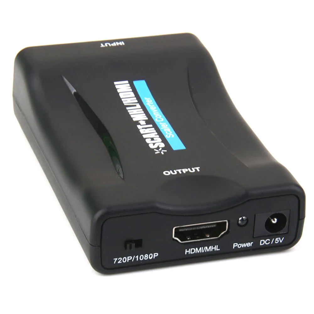 Топ SCART К HDMI 720p 1080p 60 Гц HD видео конвертер коробка + USB кабель черный| |
