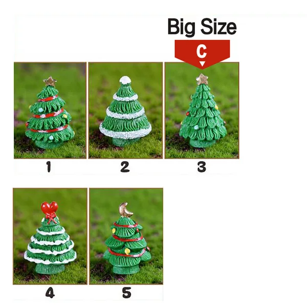 Big Size - c 5 шт., Рождественские елочные украшения для домашнего декора, миниатюрные сказочные садовые аксессуары, современные статуэтки, украшения из смолы, игрушки для рукоделия - Цвет: Big Size - c