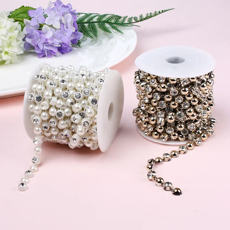 Пластиковые Стразы цепочки для шитья Однорядная позолоченная цепочка 1 ярд/Лот