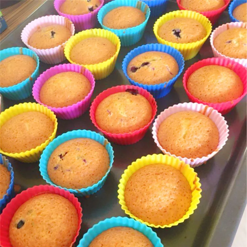 24 шт для капкейков круглый многократного использования силиконовые формы 8