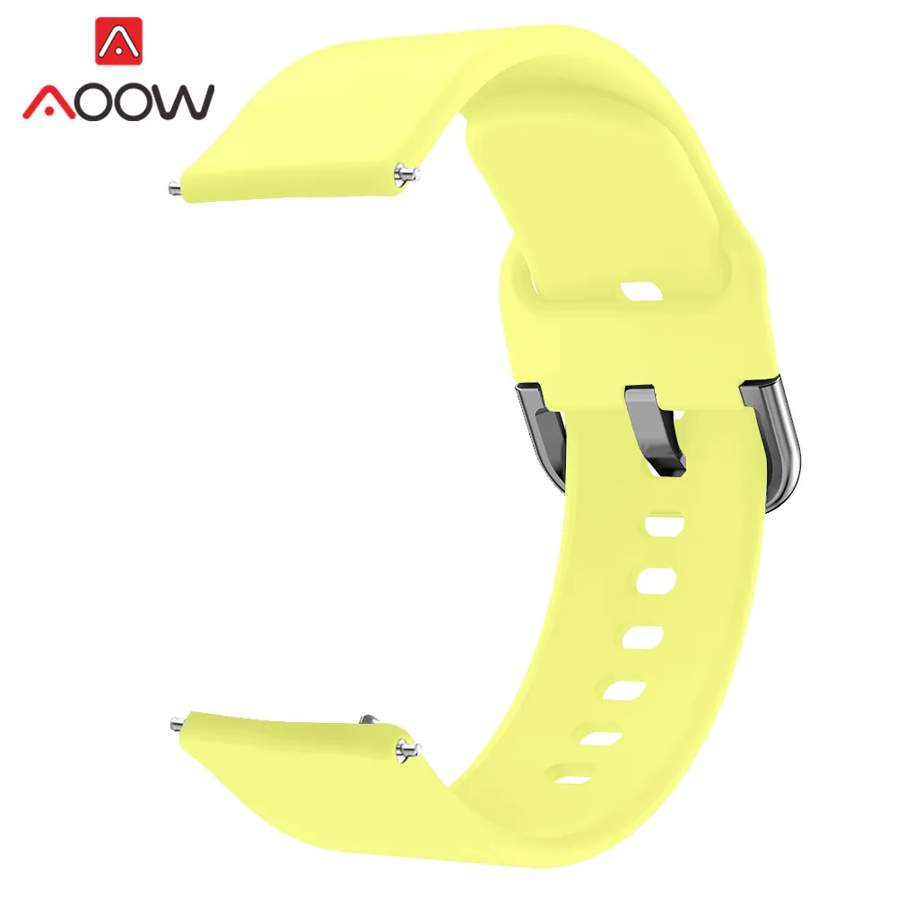 Yellow 20 мм силиконовый ремешок для часов samsung Galaxy Watch Active 42 мм браслет ремешок для gear S2 Huami Amazfit Bip huawei Watch 2 - Цвет ремешка: Yellow