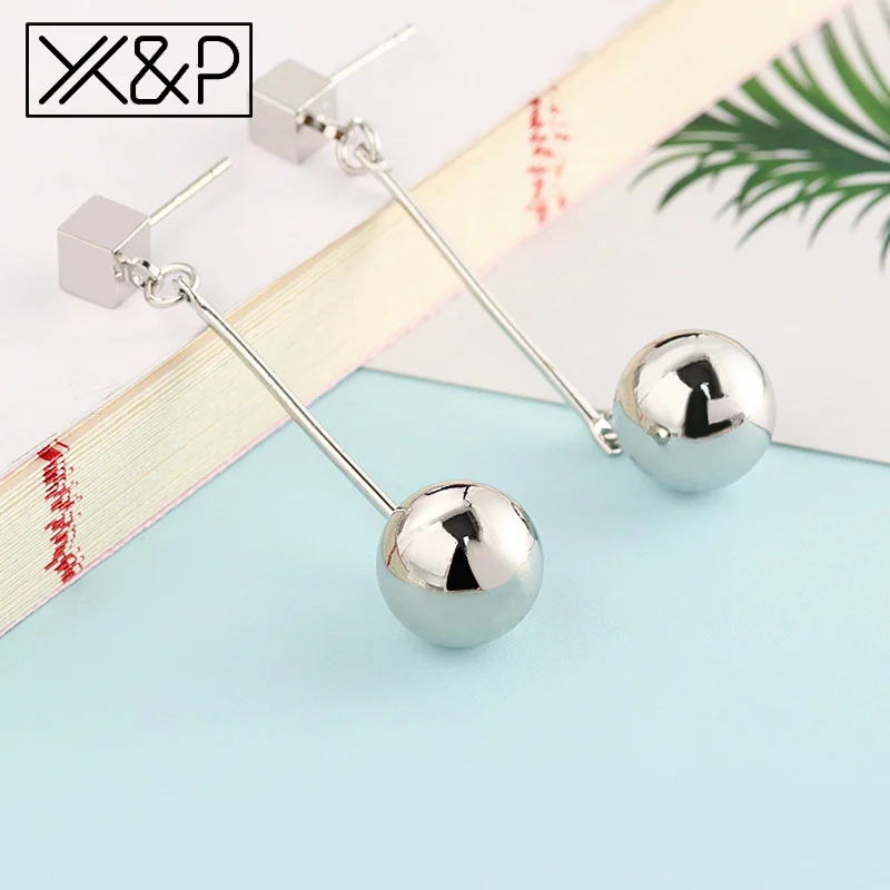 X& P летний корейский, геометрической формы Винтаж серьги для Для женщин моде акриловые золотые простые висячие серьги-подвески в форме ювелирные изделия - Окраска металла: Silver 2