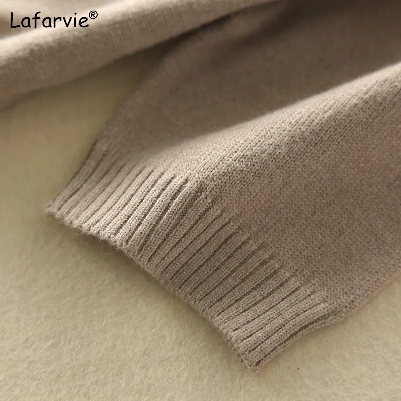 Lafarvie New Knitted Cashmere Blended Sweater Women Spring Autumn Pullover Short Sleeve Solid Loose Knitting | Женская одежда
