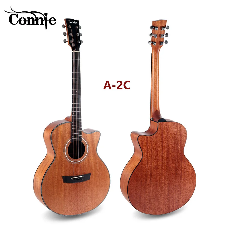 Connie 2018 Новая народная Акустическая гитара Деревянный Цвет винтажная Ель