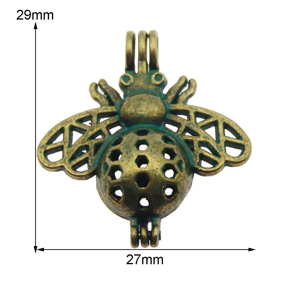 5 шт. цинковый сплав насекомые пчелы жемчужная клетка ожерелье для женщин