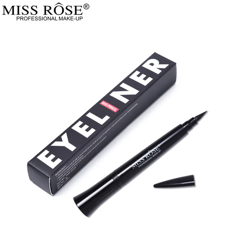 Подводка для глаз MISS ROSE Black жидкая подводка с герметичным карандашом макияж