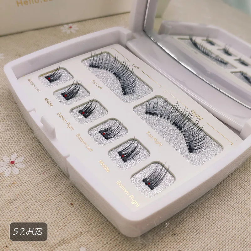 Genailish 8pcs 3D Magnetic Eyelashes Mink Lash Full Strip Lashes False Eyelash With Tweezers Double Magnet Fake Lash SCT-W-602 - Цвет: SCT-W-602