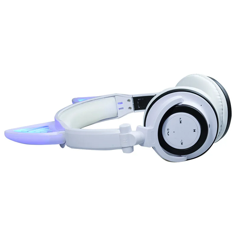 SUPOLOGY милые светящиеся Bluetooth кошачьи наушники для девочек светодиодные беспроводные Bluetooth наушники детские светящиеся игровые наушники