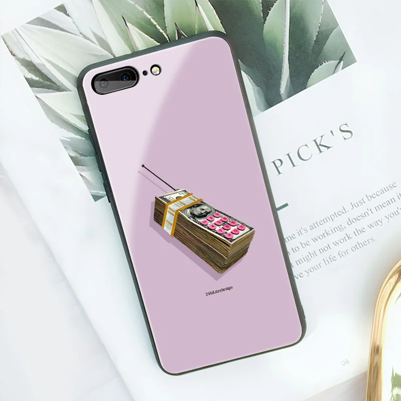 pink Индивидуальный DIY Печатный стеклянный жесткий чехол для телефона Xiaomi mi9 se mi8 se для Redmi note 7 6 5 K20 для samsung S10 чехол для пары - Color: pink
