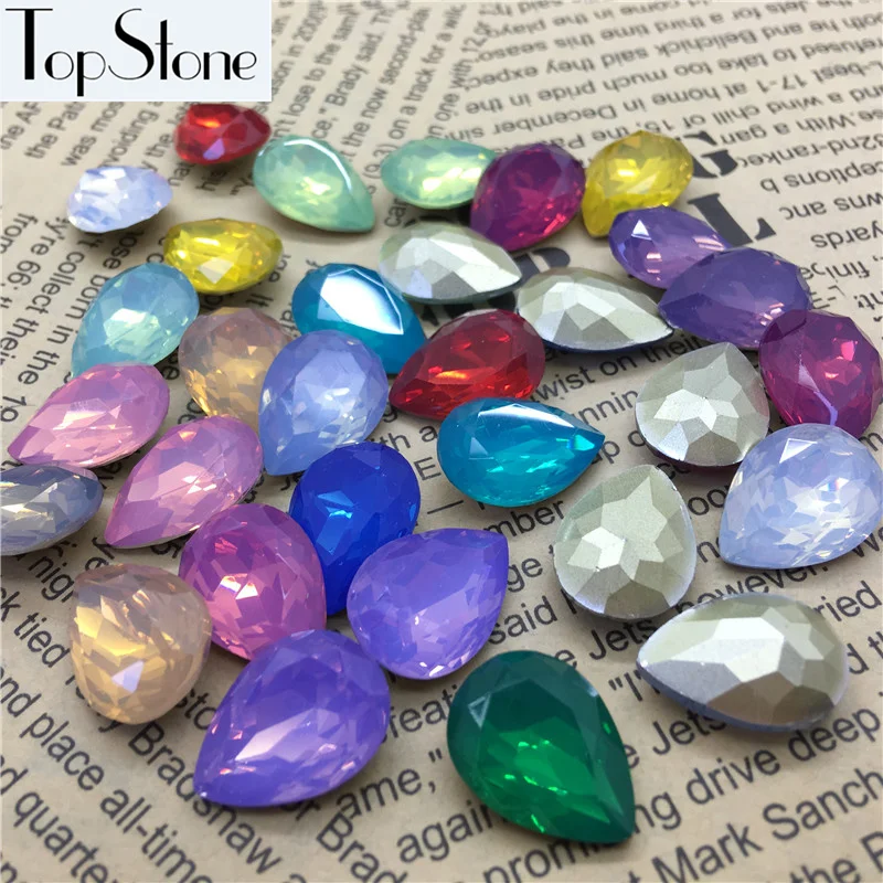TopStone 50 шт. 10x14 мм 13x18 опал в форме слезы стразы полимерные кристаллы Необычные