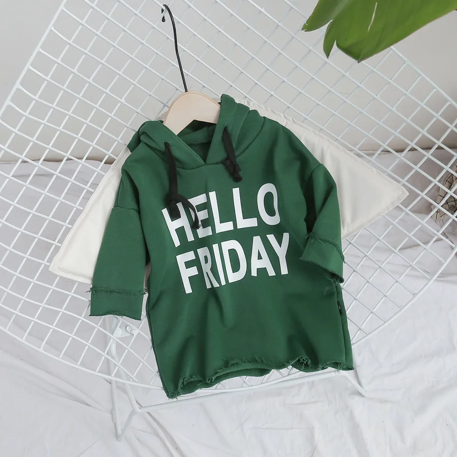 Fashion Hooded Hoodies Newborn Infant Baby Girls and Boys Letter Printed Long Sleeve Sweatshirt Tops Hoodie Clothes | Детская одежда и