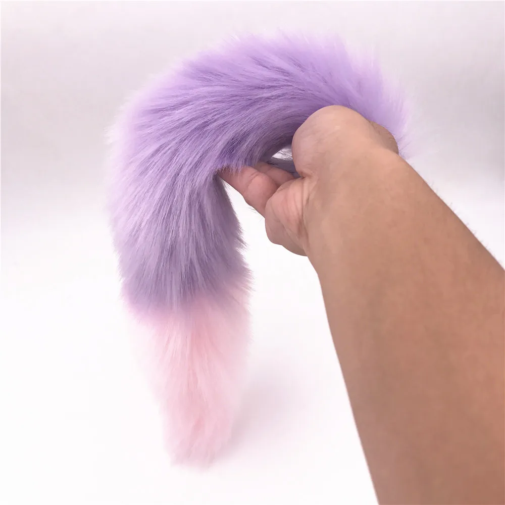 2 шт./лот вибратор и длинный 40 см фиолетовый розовый лисий хвост Анальная пробка