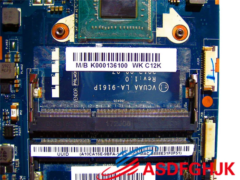 Оригинальная материнская плата для Toshiba Satellite U900 U940 U945 K000136100 i5-3317U Тест Бесплатная