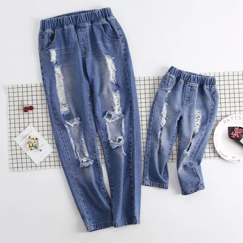 Джинсы для мальчиков одежда мамы и дочки леггинсы подходящие ко всему штаны