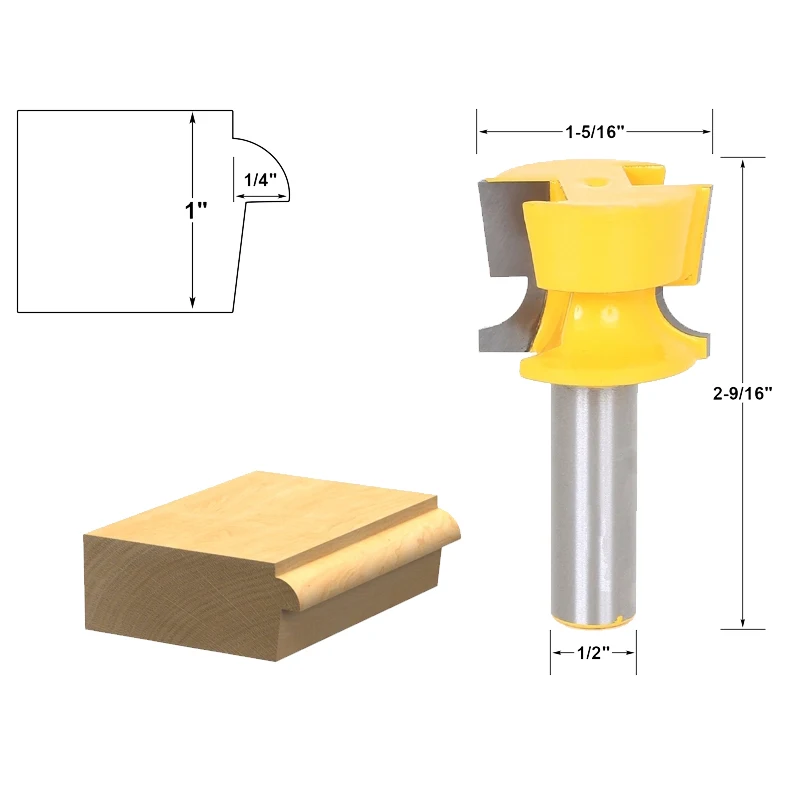 

1pcs Cabinet Door Lip With Tapered Back Rabbet Router Bit - 1/2" Shank
