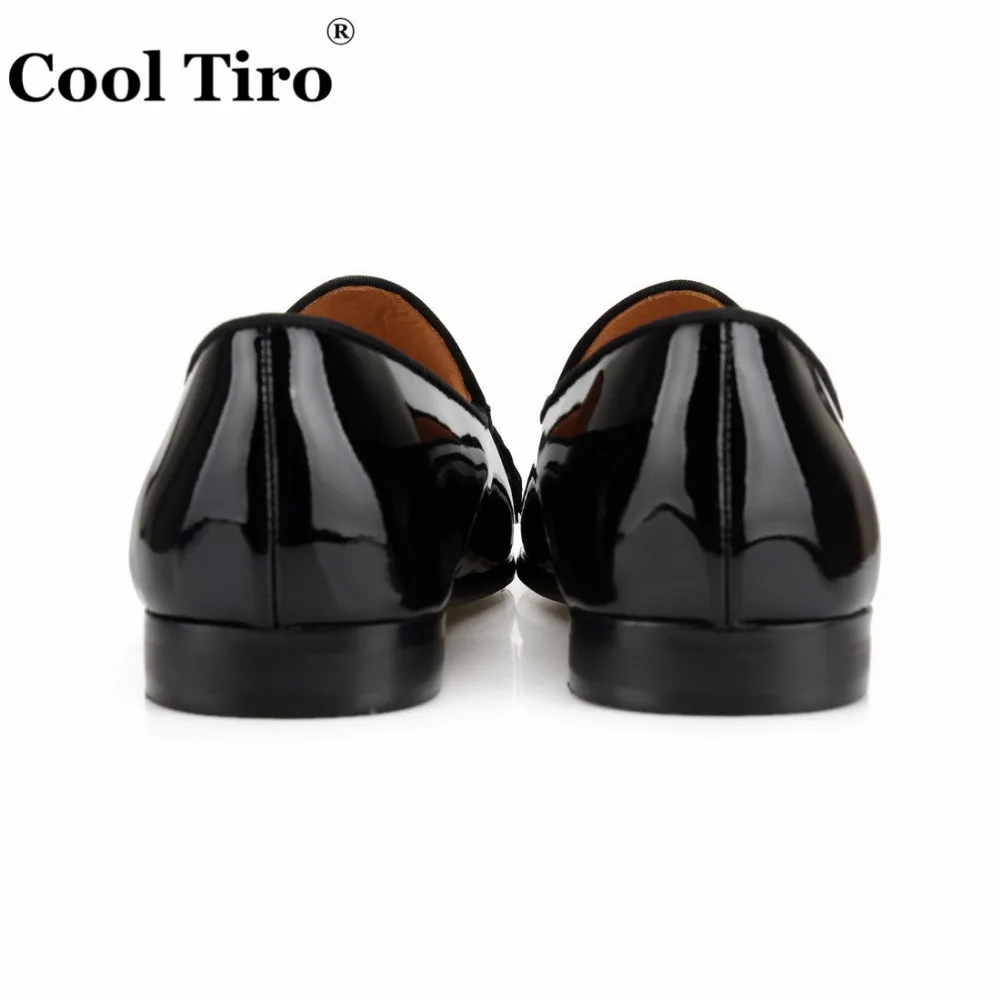 COOL TIRO Black patent leather men shoes New Tassel stitching breathable comfortable loafers luxury men's flats casual | Обувь