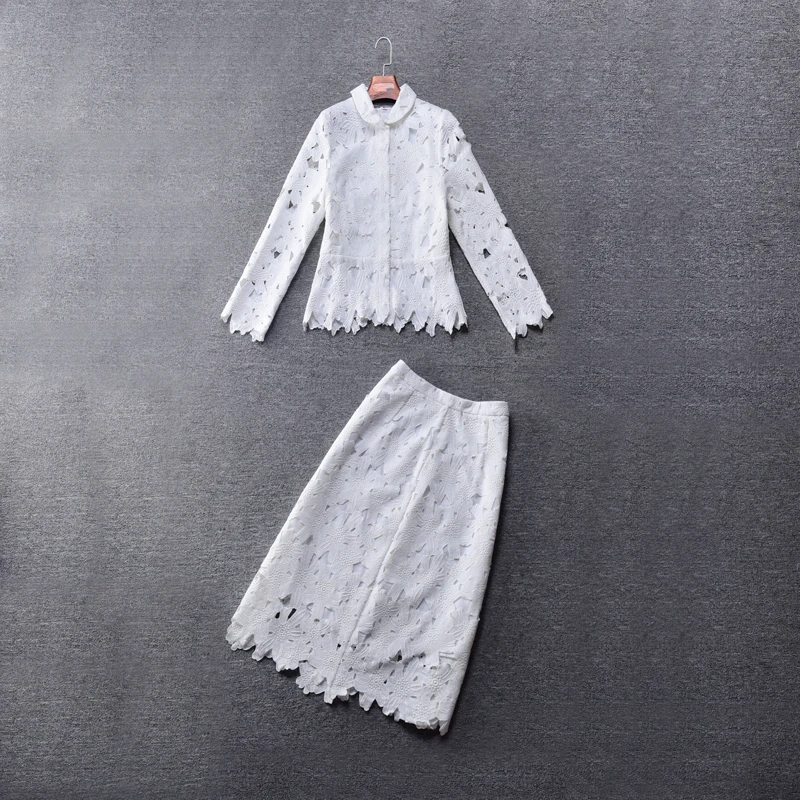 2016 модные брендовые дизайнерские осенние Комплекты Женские сексуальные белые